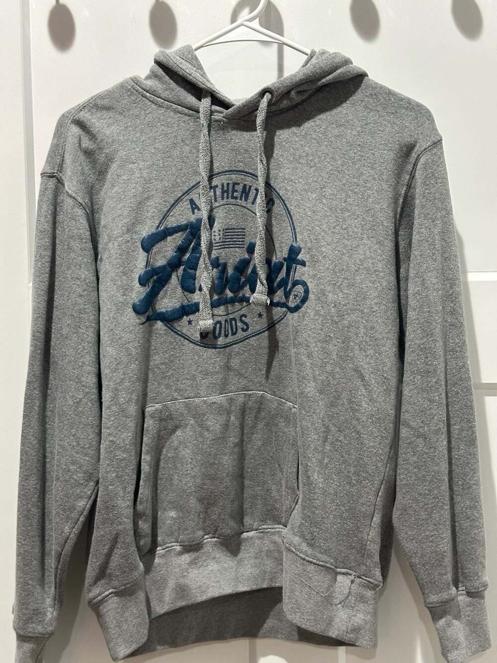 Ariat Womens Sweatshirt Gray Spellout Hoodie Sz small